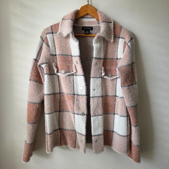 EUC RACHEL ZOE SUPER SOFT PLAID BUTTONED SHACKET SIZE M - Picture 2 of 13